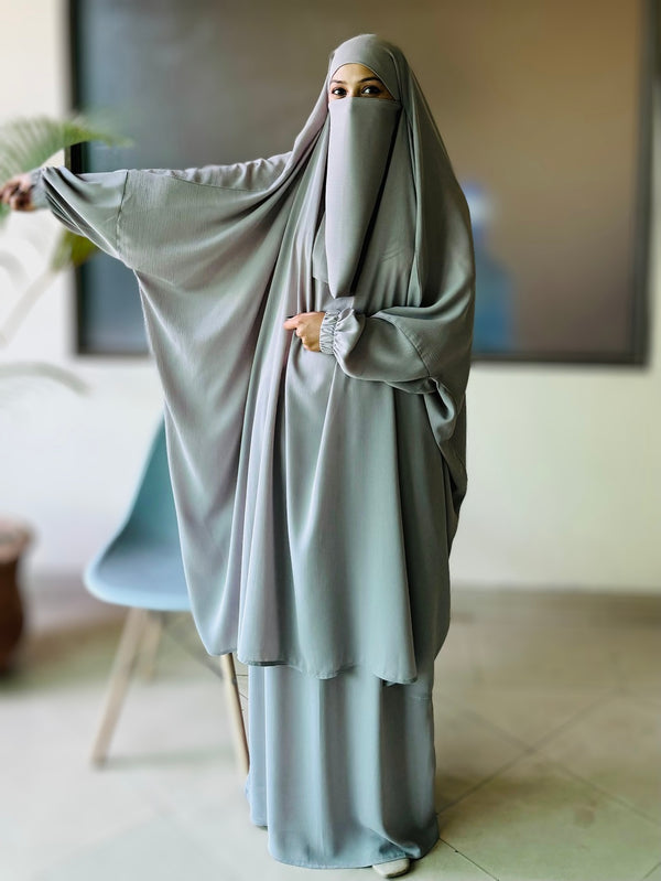 Alma Jilbab Set (Grey - Color)