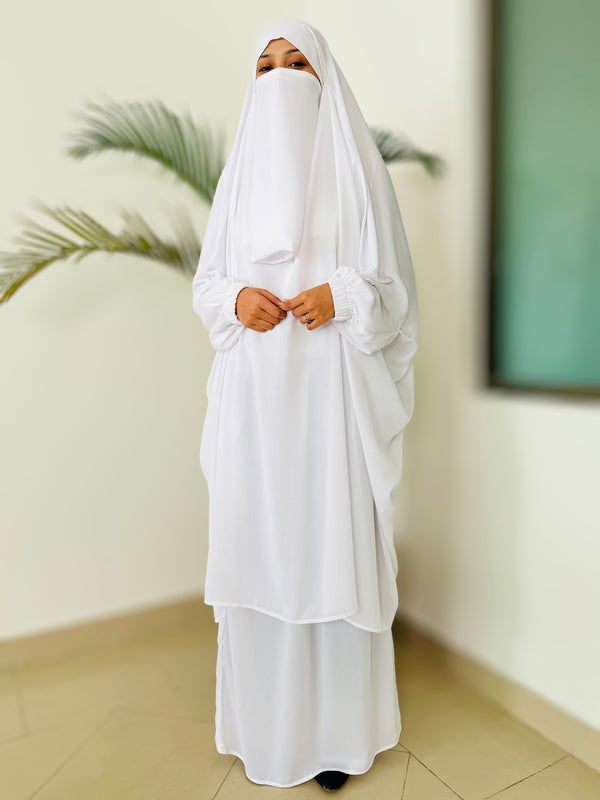 Alma Jilbab Set (White - Color)