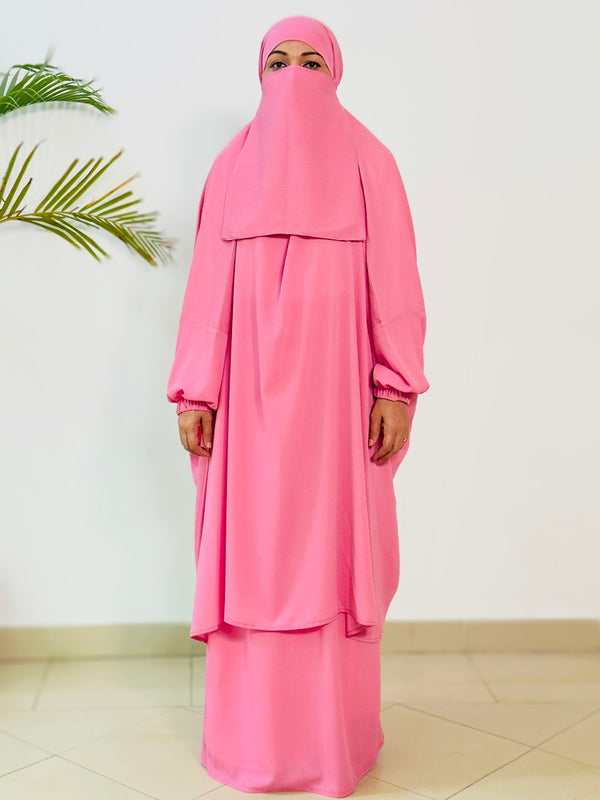 Alma Jilbab Set (Dark Pink - Color)