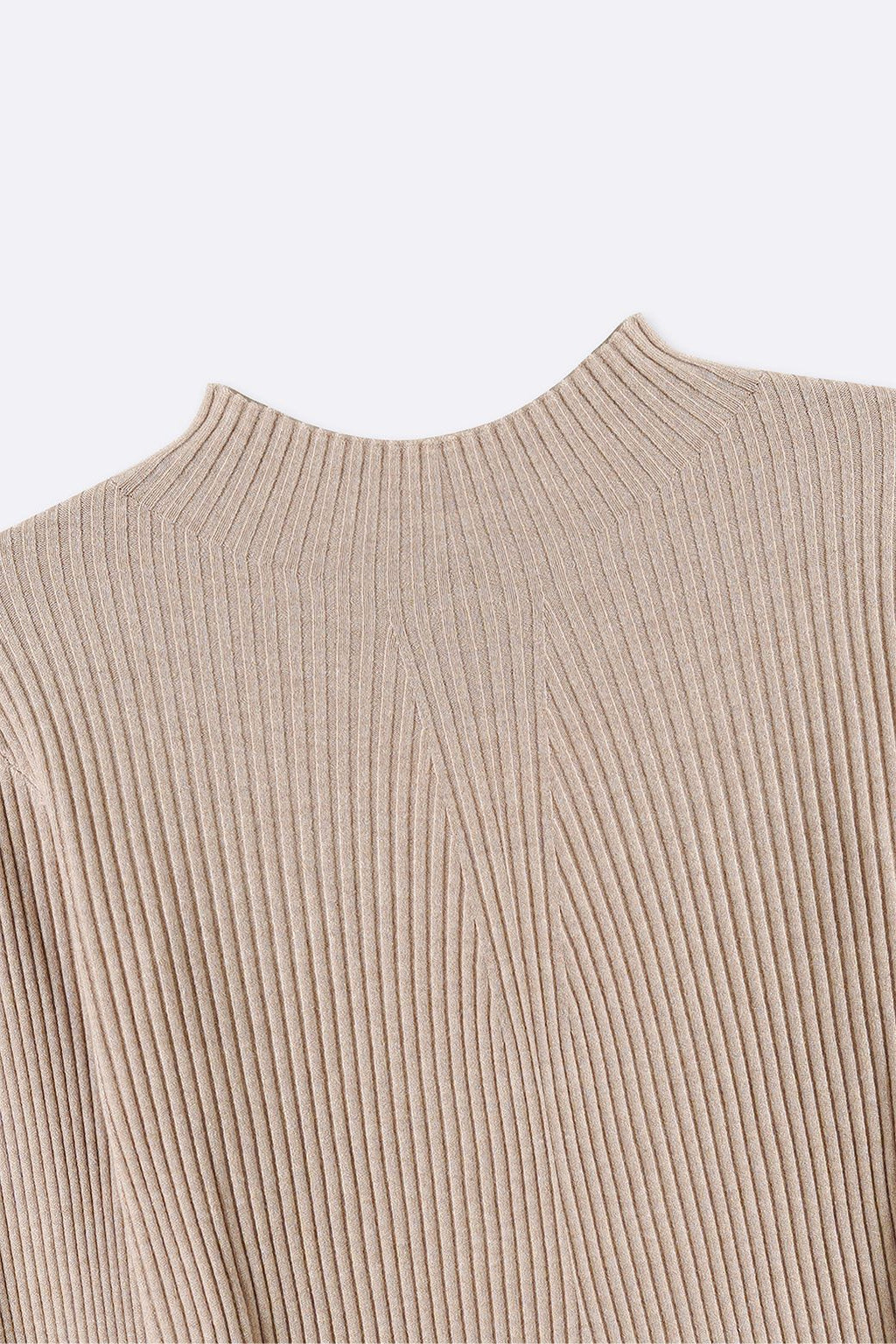 Ribbed Cream Jilpop High Crew Sweater