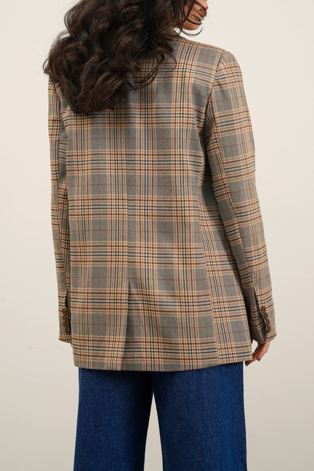 Checkered Beige Jilpop Blazer