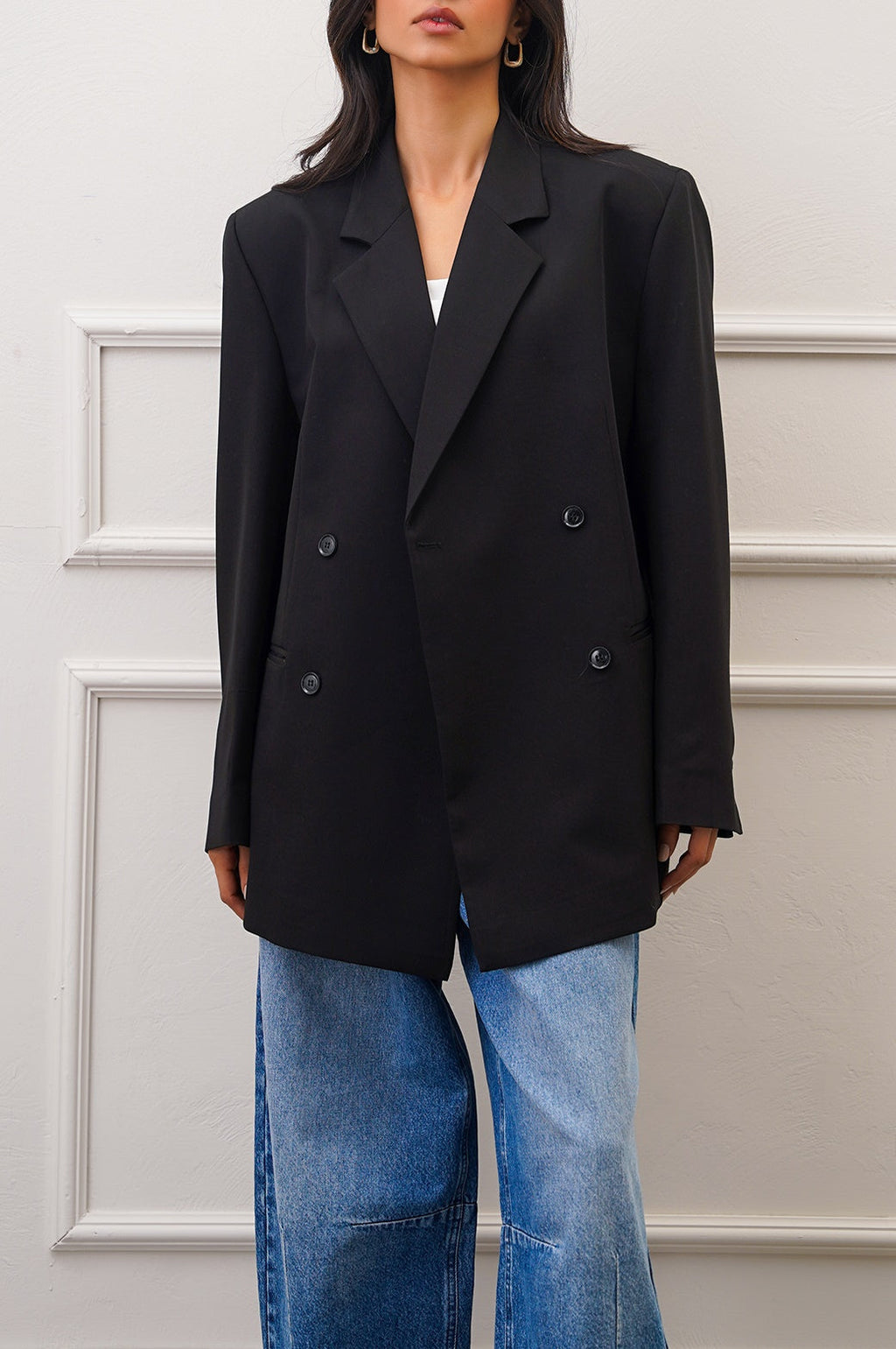 Tokyo Black Jilpop Blazer With Open Vents