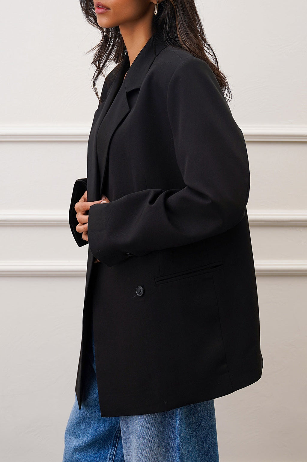 Tokyo Black Jilpop Blazer With Open Vents