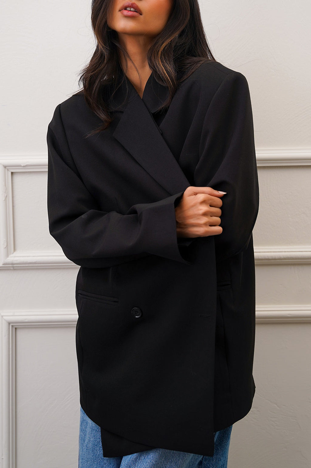 Tokyo Black Jilpop Blazer With Open Vents