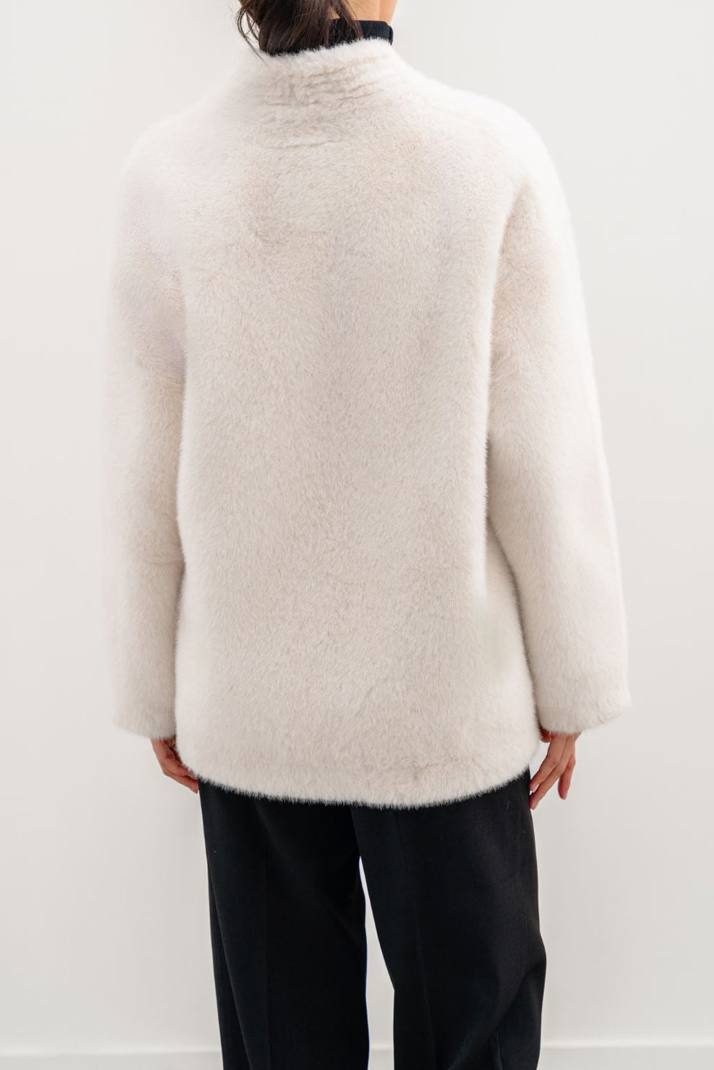 Luxe Off White Jilpop Fur Wrap Coat