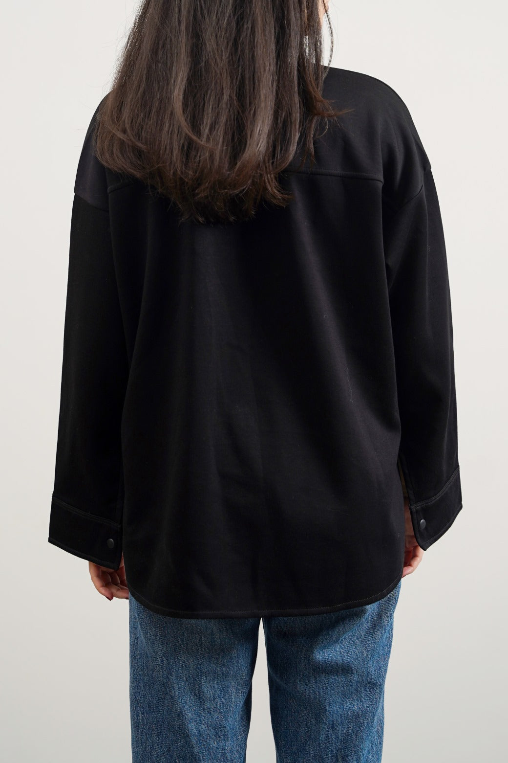 Neoprene Black Jilpop Boyfriend Shacket