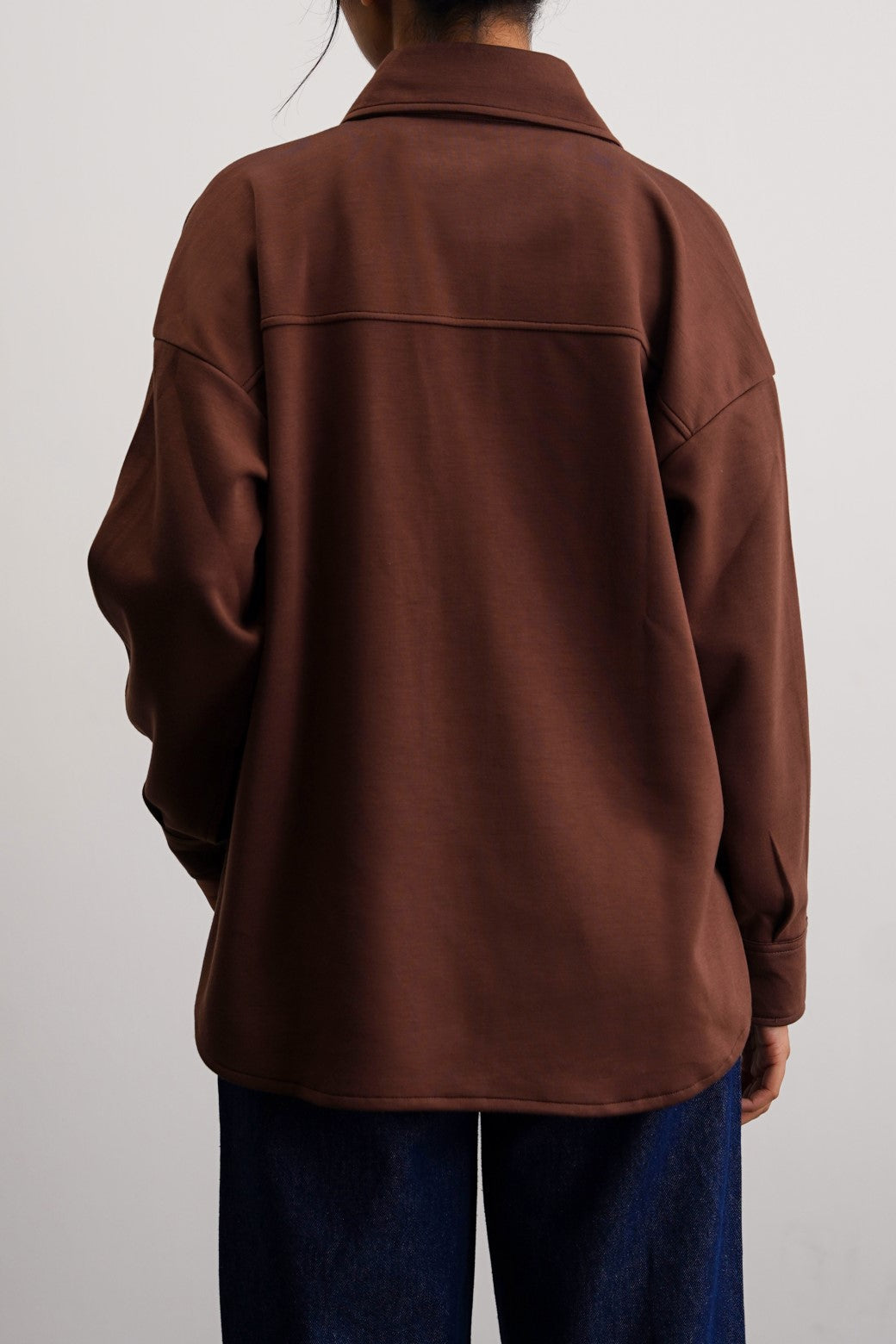 Neoprene Brown Jilpop Boyfriend Shacket