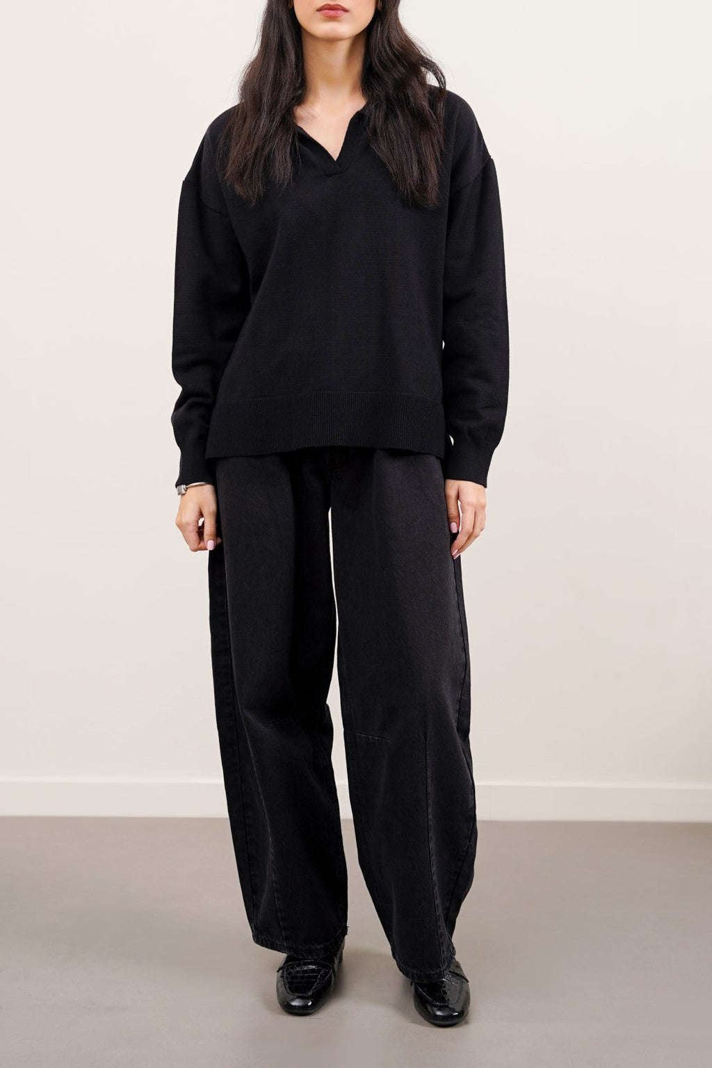 Michigan Black Jilpop Polo Jumper