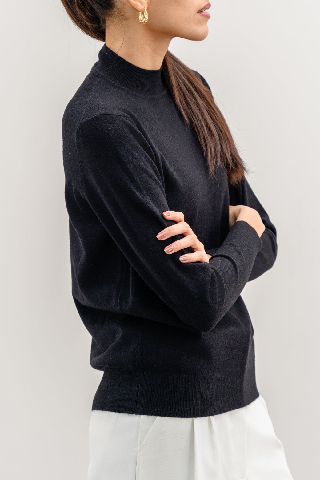 Soft Black Jilpop Knitted Sweater