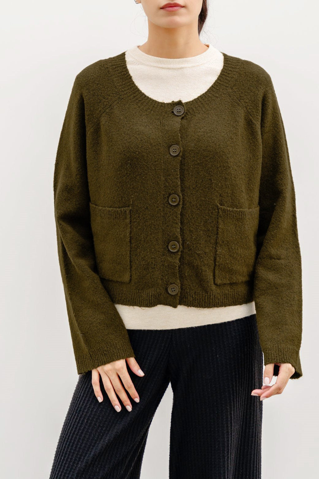 Soft Green Jilpop Knit Cardigan