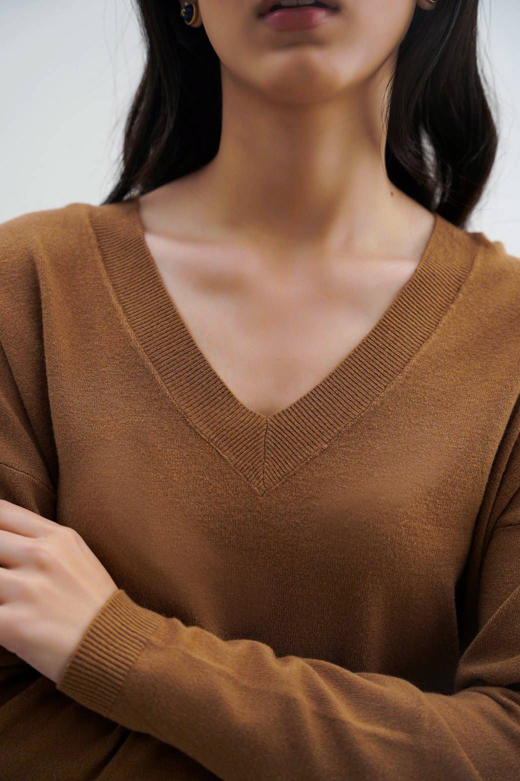 Homebody Camel Jilpop V-Neck Sweater