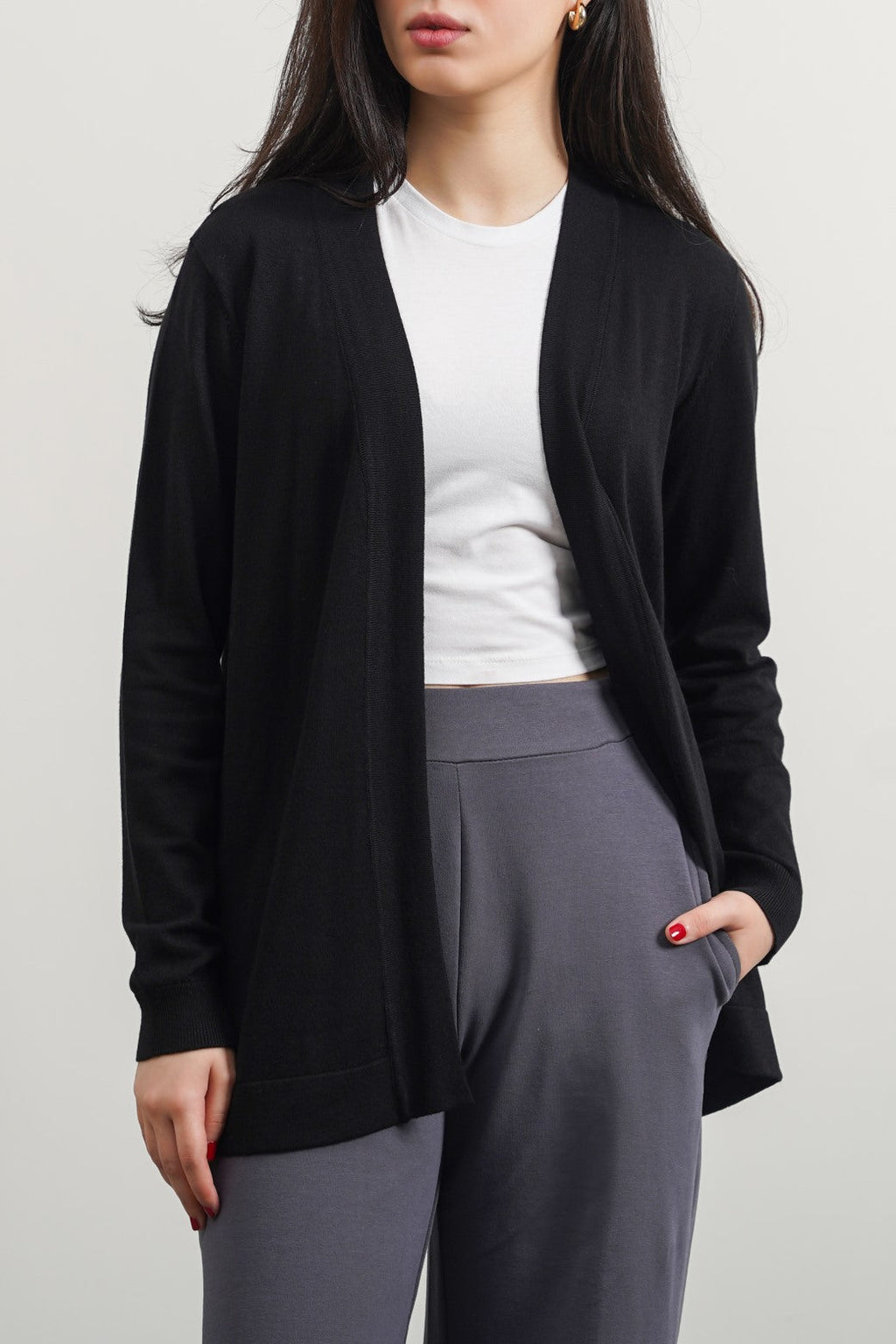 Lightweight Black Jilpop Daily Cardigan