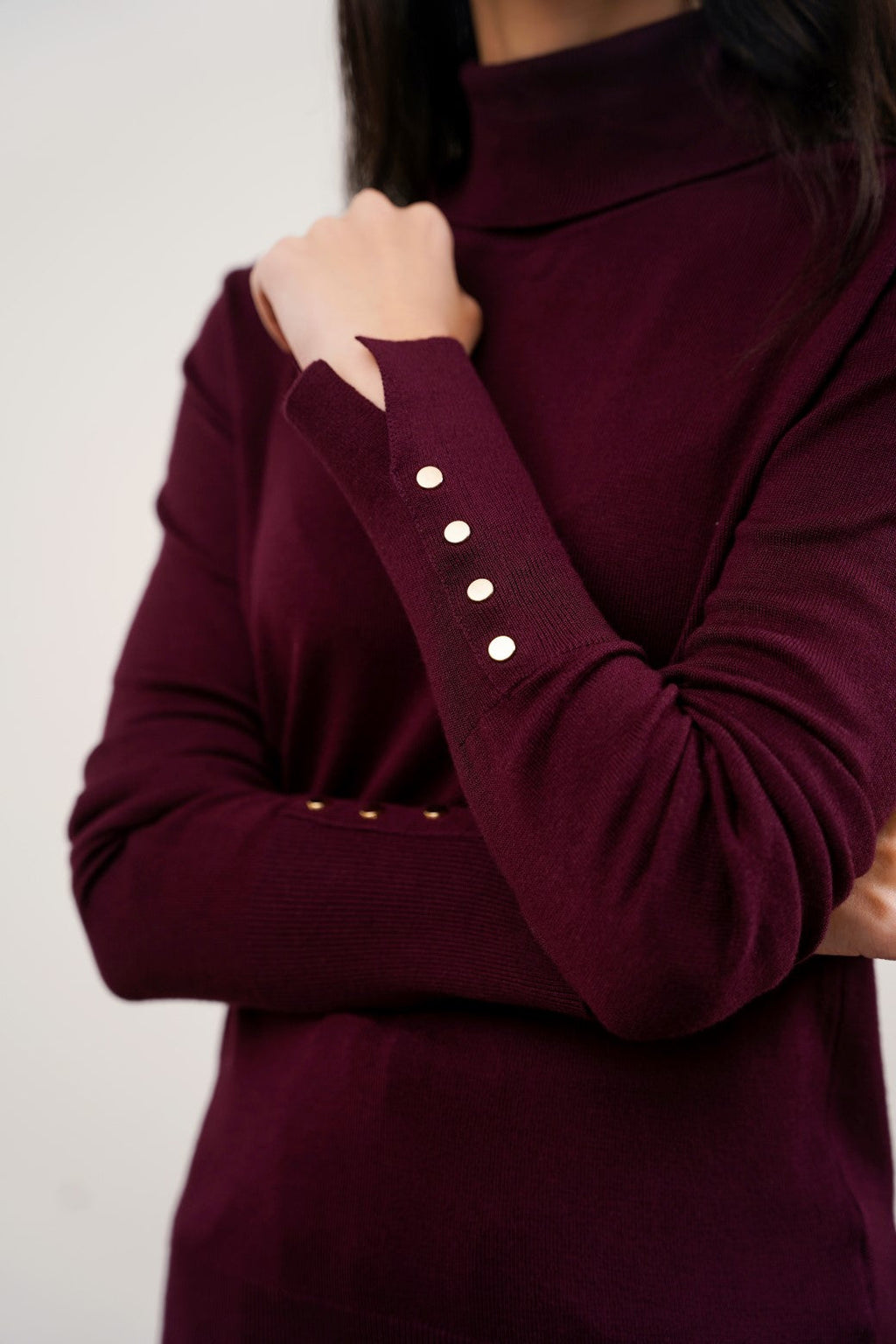 Classic Wine Jilpop Rollneck Sweater