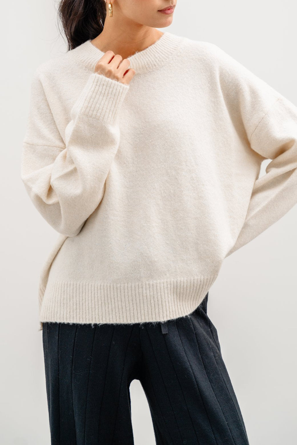 Soft Beige Jilpop Knit Sweater
