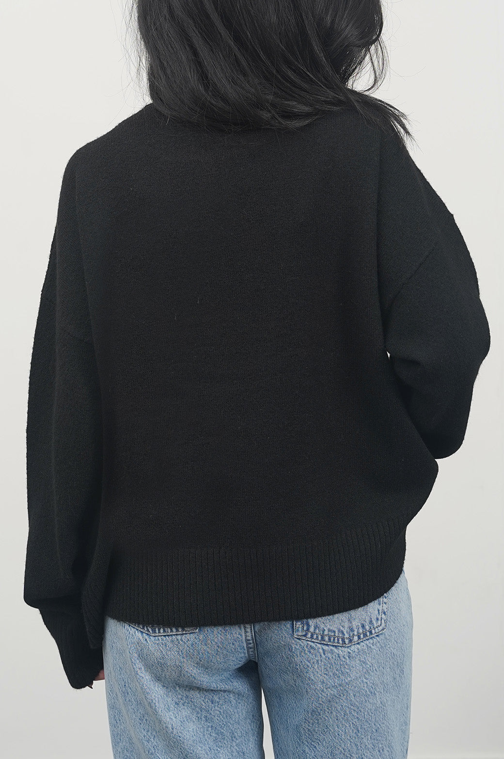 Soft Black Jilpop Knit Sweater