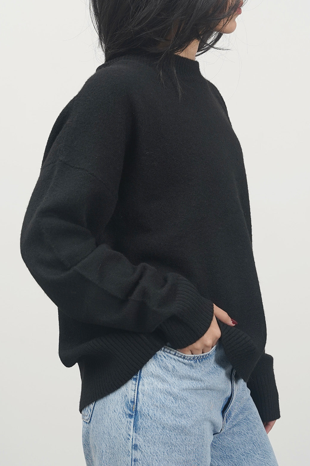 Soft Black Jilpop Knit Sweater