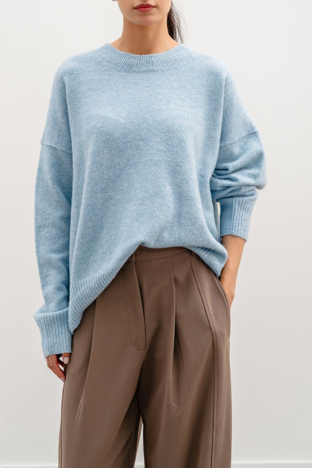 Soft Sky Blue Jilpop Knit Sweater