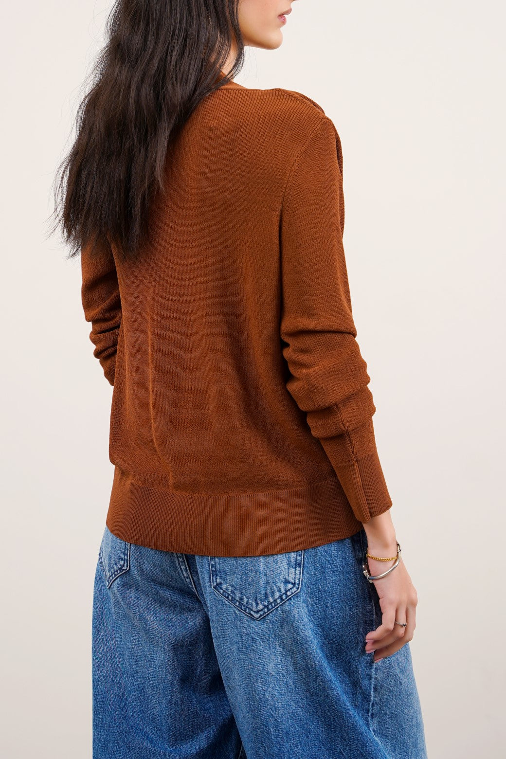 Needle Camel Jilpop Knit Cardigan