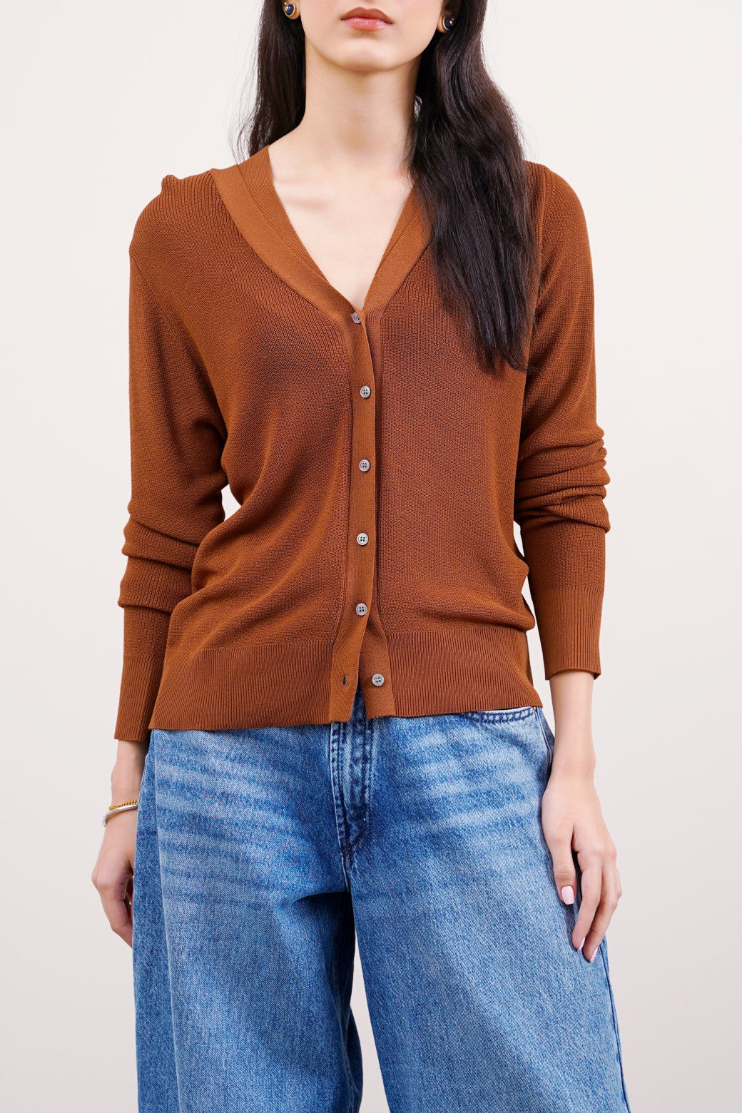 Needle Camel Jilpop Knit Cardigan