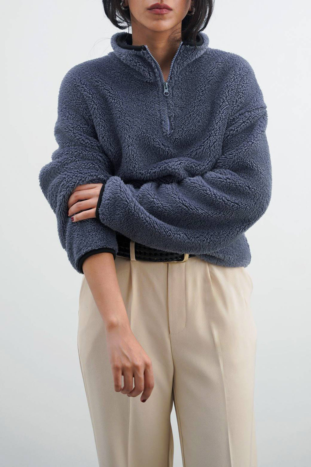 Cozy Blue Jilpop Fur Pull-Over