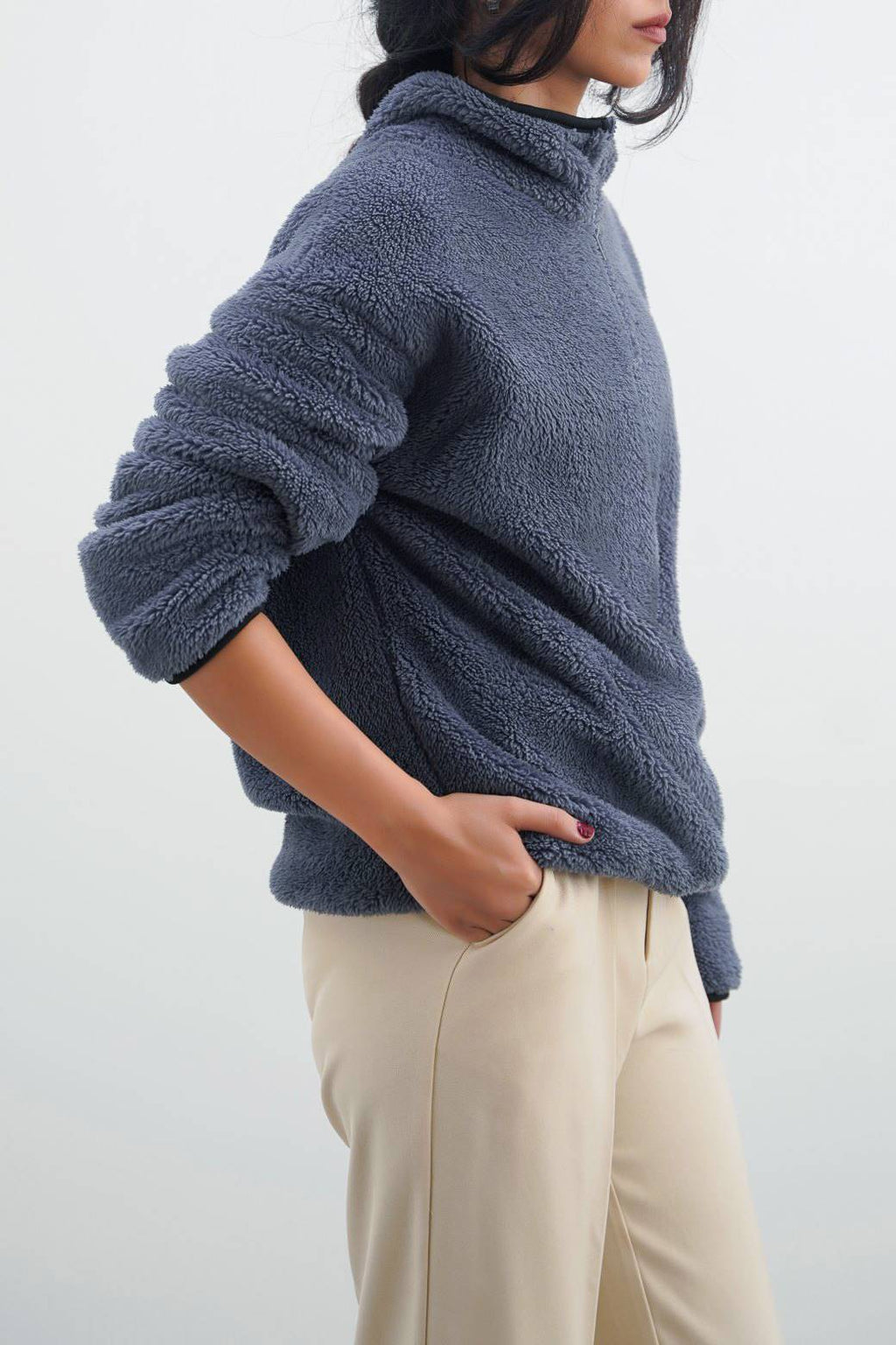 Cozy Blue Jilpop Fur Pull-Over