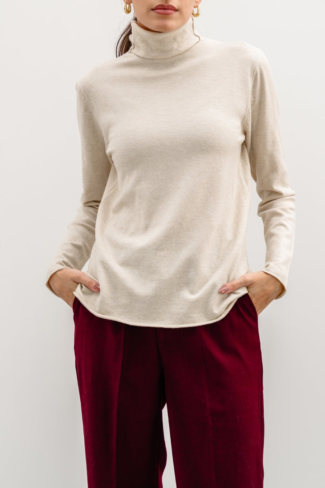 Lightweight Beige Jilpop Sweater Top