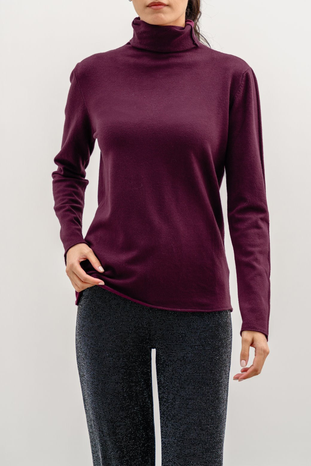 Lightweight Wine Jilpop Sweater Top