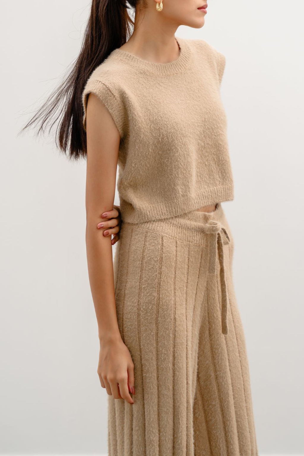 Sleeveless Taupe Jilpop Angel Sweater