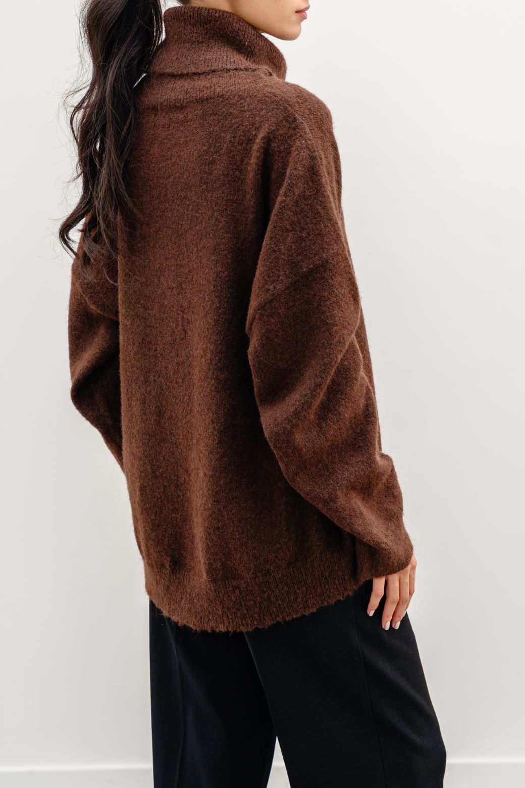 Manhattan Brown Jilpop High Neck Sweater