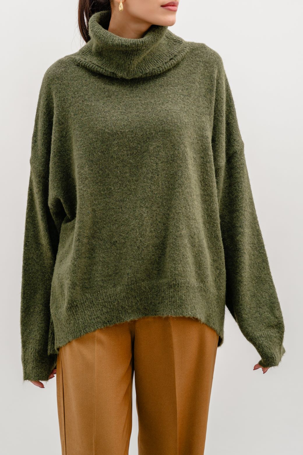 Manhattan Green Jilpop High Neck Sweater