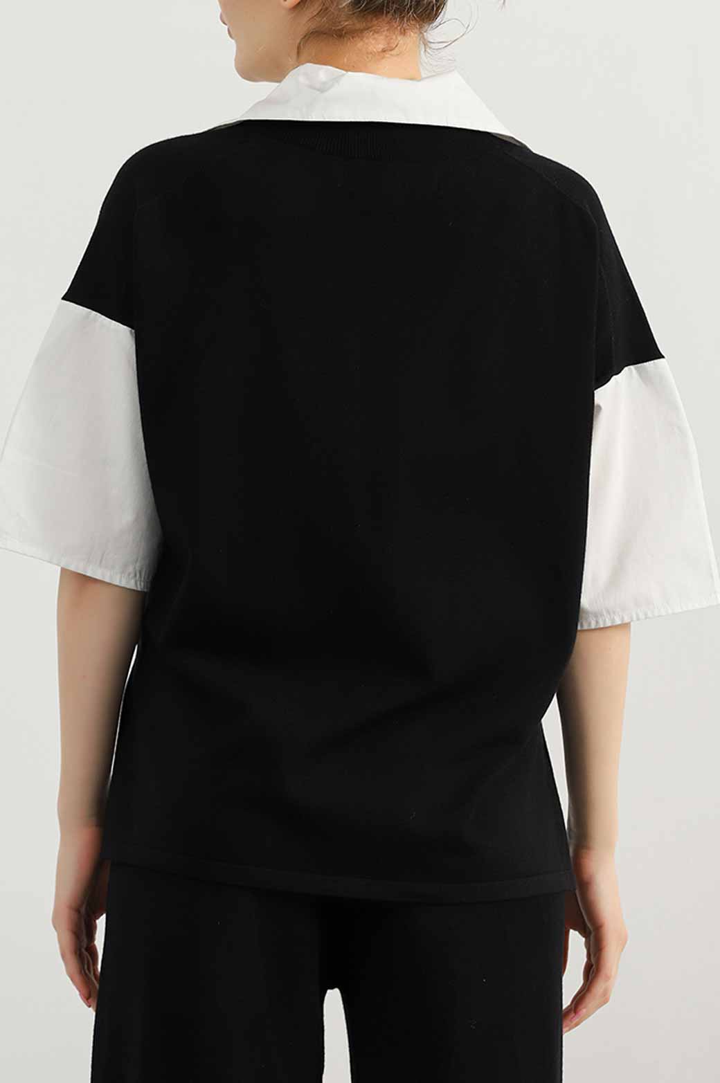 Sweater Black Jilpop With Attached Shirt