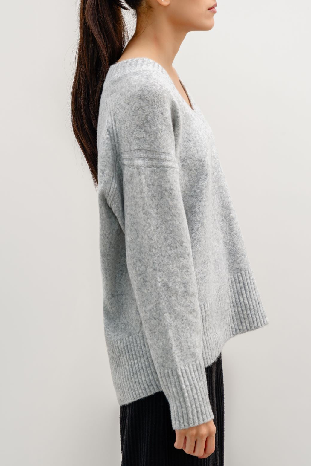 Classic Grey Jilpop V-Neck Jumper