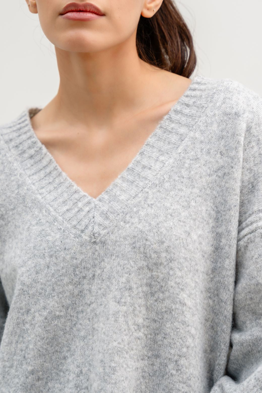Classic Grey Jilpop V-Neck Jumper